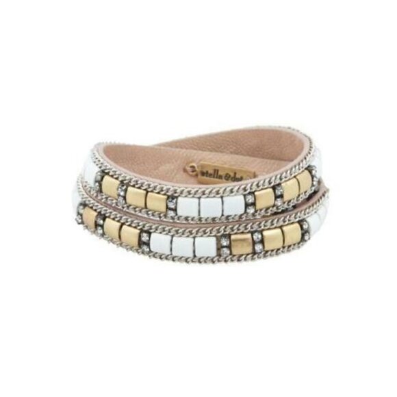Stella & Dot Jewelry - ✨ Stella & Dot Rhinestones Crystals Pave Beads Beaded Cady Wrap Bracelet ✨
